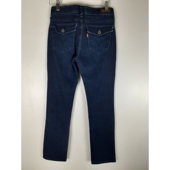 Levi's Girls 525 Straight Leg Perfect Waist Dark Wash Denim Blue Jeans 4M - Picture 3 of 8